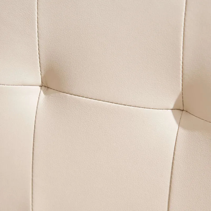 Gestoffeerde gecapitonneerde eetkamerstoelen van kunstleer (set van 2)