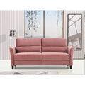 Modernes Sofa im Mid-Century-Stil mit gepolsterten, abgeschrägten Armlehnen für das Wohnzimmer