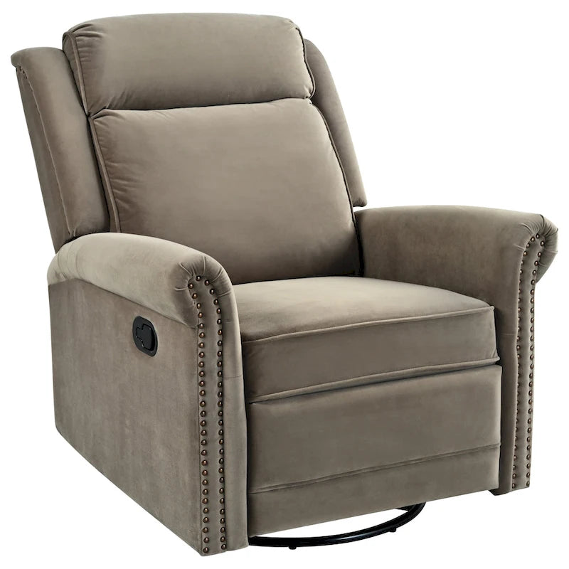 Moderner Samt-Relaxsessel mit Drehfunktion