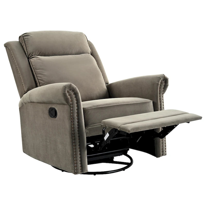 Moderner Samt-Relaxsessel mit Drehfunktion
