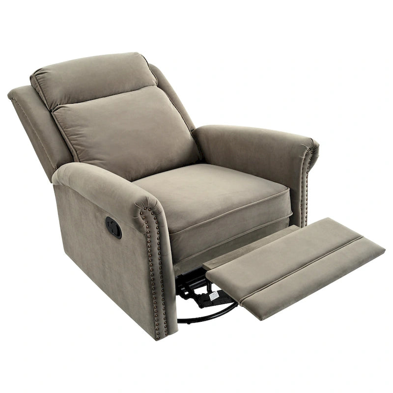 Moderner Samt-Relaxsessel mit Drehfunktion