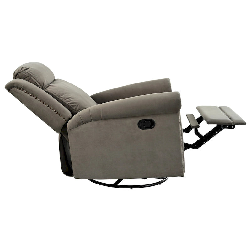 Moderner Samt-Relaxsessel mit Drehfunktion