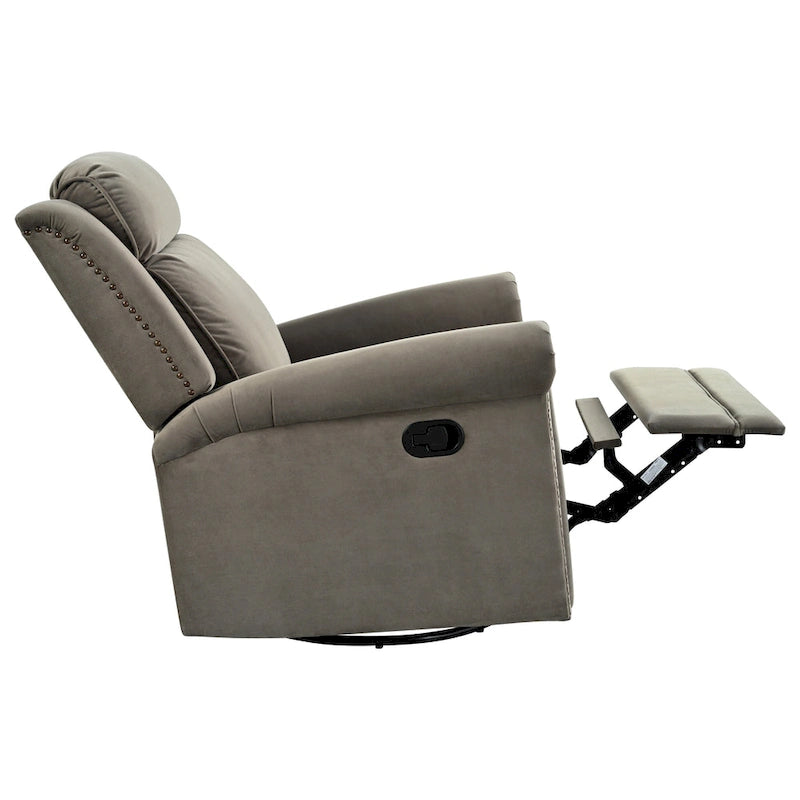 Moderner Samt-Relaxsessel mit Drehfunktion