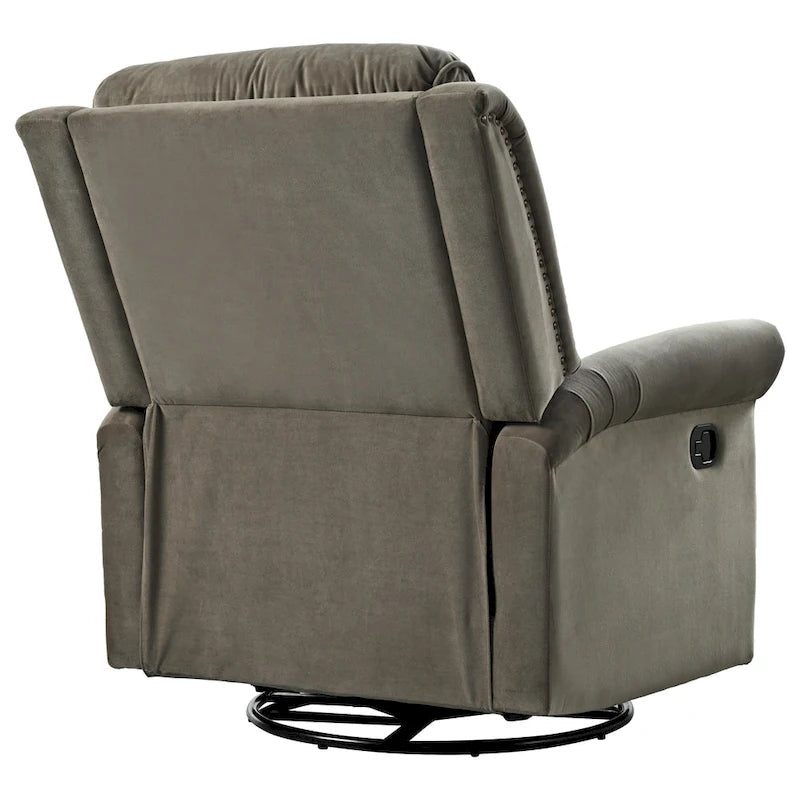 Moderner Samt-Relaxsessel mit Drehfunktion