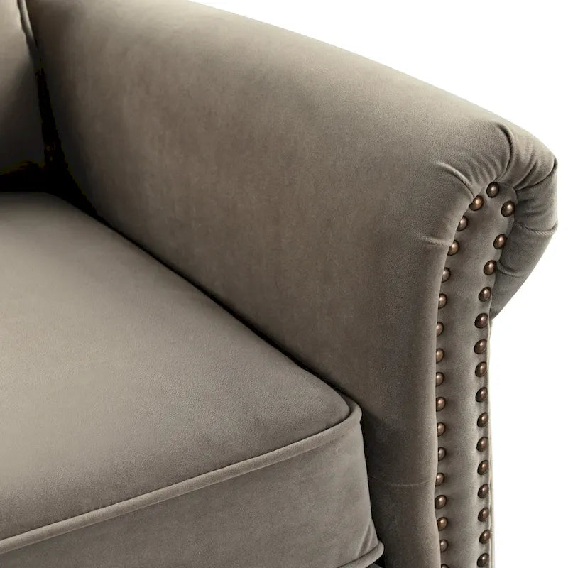 Moderner Samt-Relaxsessel mit Drehfunktion