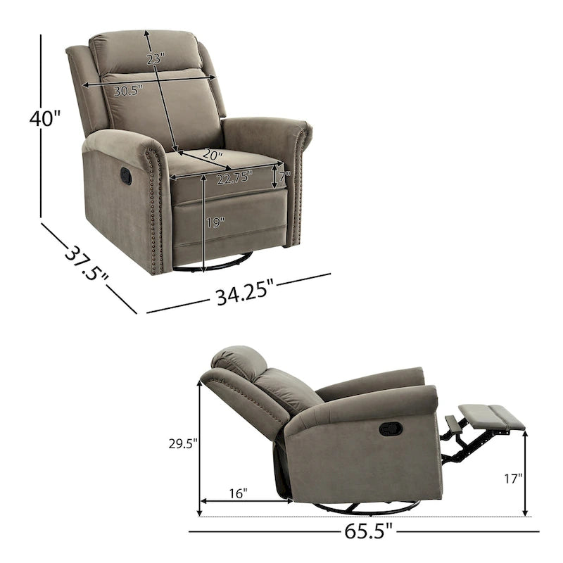 Moderner Samt-Relaxsessel mit Drehfunktion