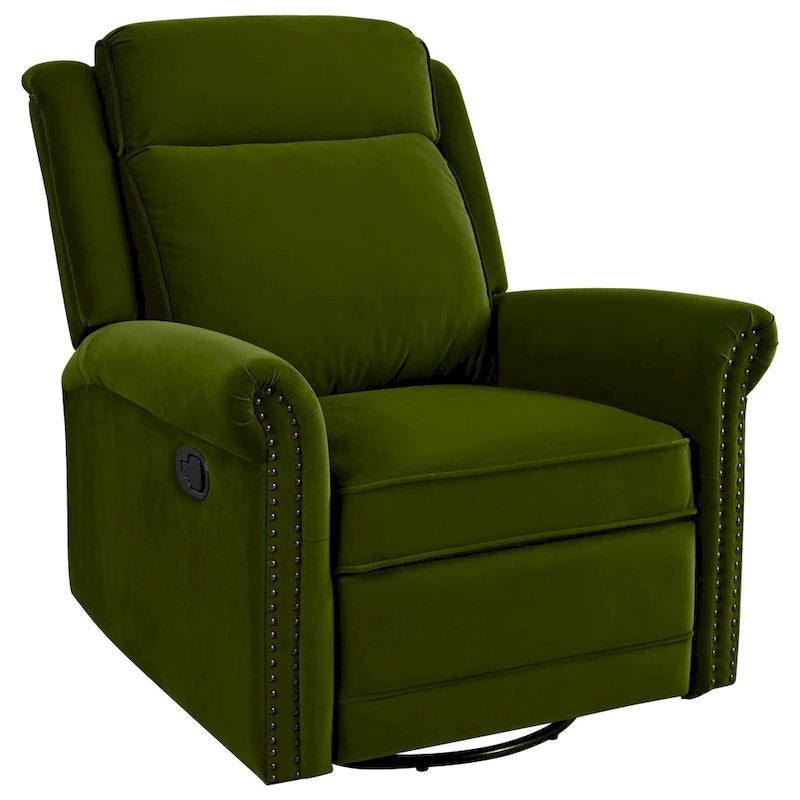 Moderner Samt-Relaxsessel mit Drehfunktion