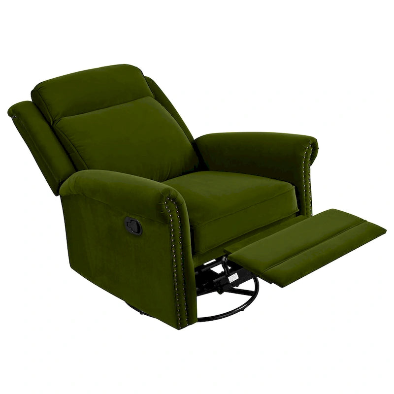 Moderner Samt-Relaxsessel mit Drehfunktion
