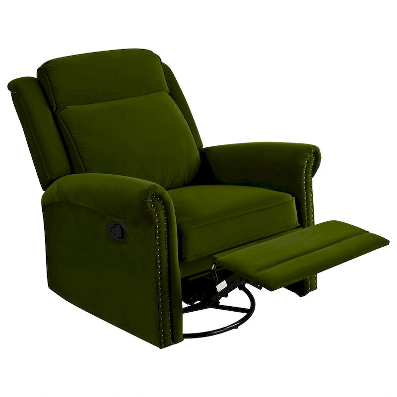 Moderner Samt-Relaxsessel mit Drehfunktion