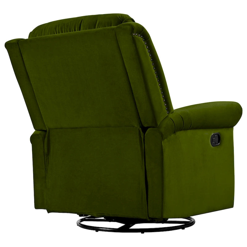 Moderner Samt-Relaxsessel mit Drehfunktion