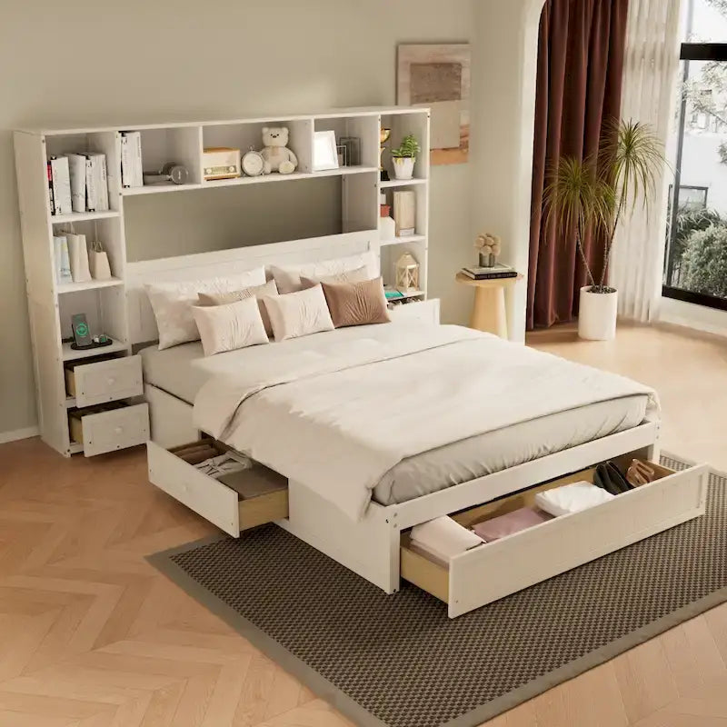 Platformbedframe van dennenhout