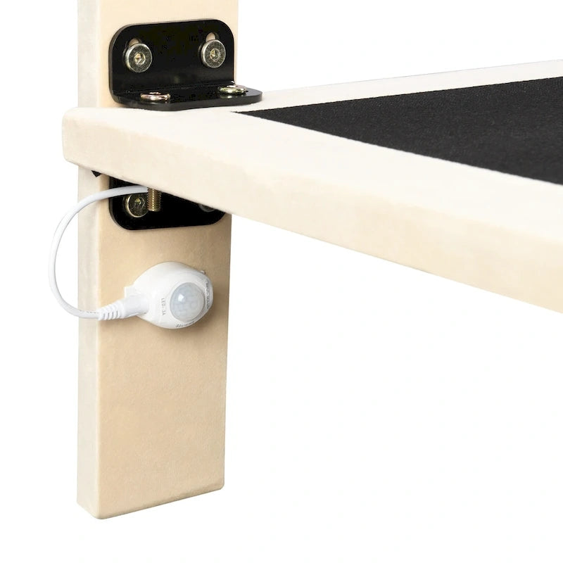 Bedframe met hoofdbord met verticale lijnen, zwevend platformbed met fluwelen bekleding