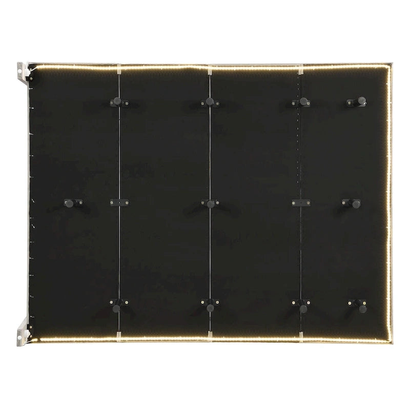 Bedframe met hoofdbord met verticale lijnen, zwevend platformbed met fluwelen bekleding