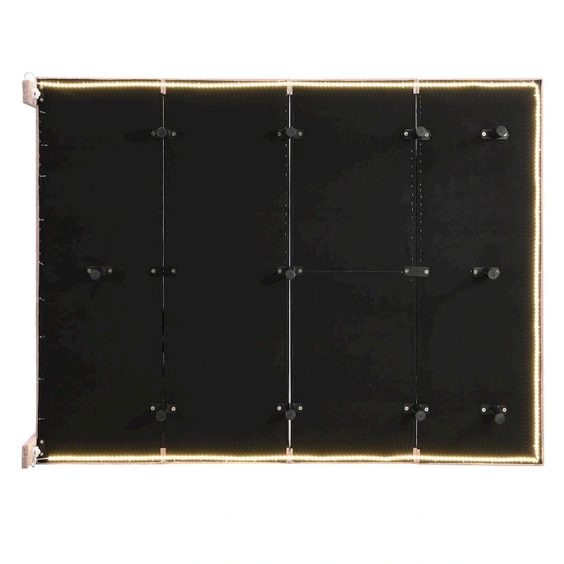 Bedframe met hoofdbord met verticale lijnen, zwevend platformbed met fluwelen bekleding