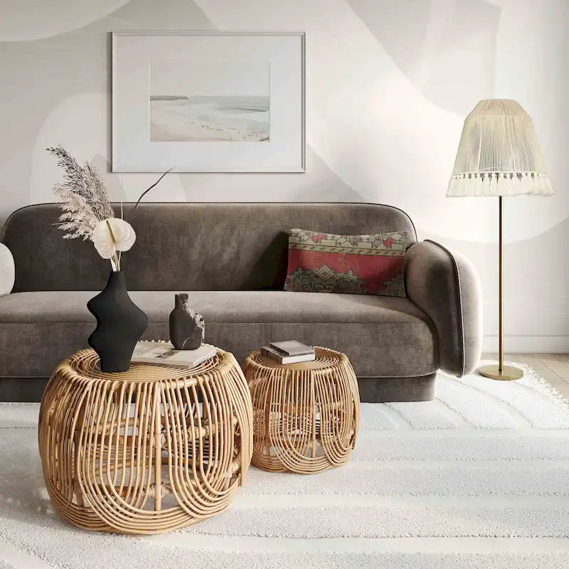 Luxuriöses Samtsofa mit Gestell aus kammergetrockneter Kiefer