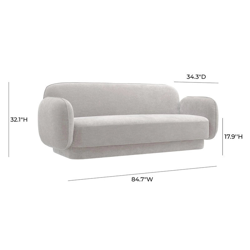 Luxe fluwelen bank met frame van ovengedroogd grenenhout