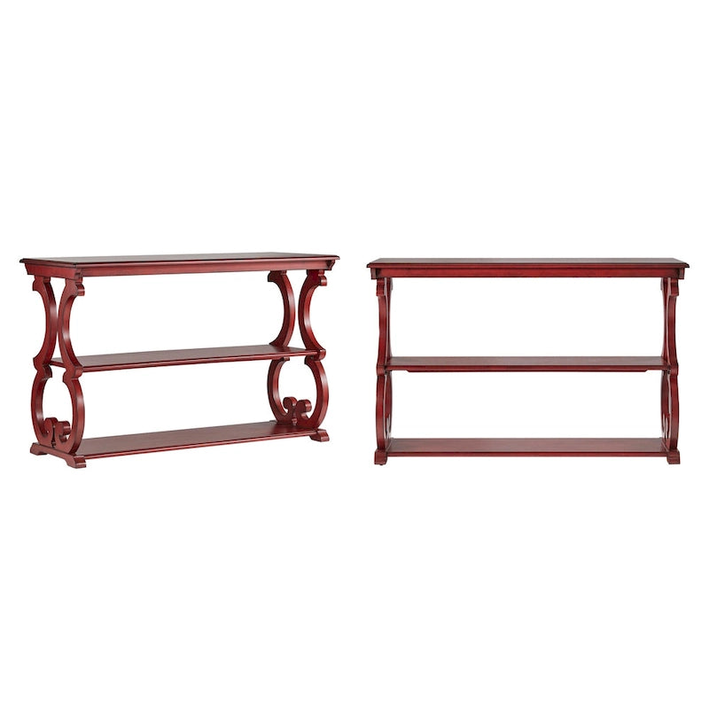 Sofa­tafel van hout met krulmotief