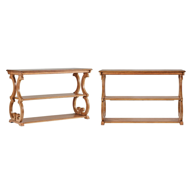 Sofa­tafel van hout met krulmotief