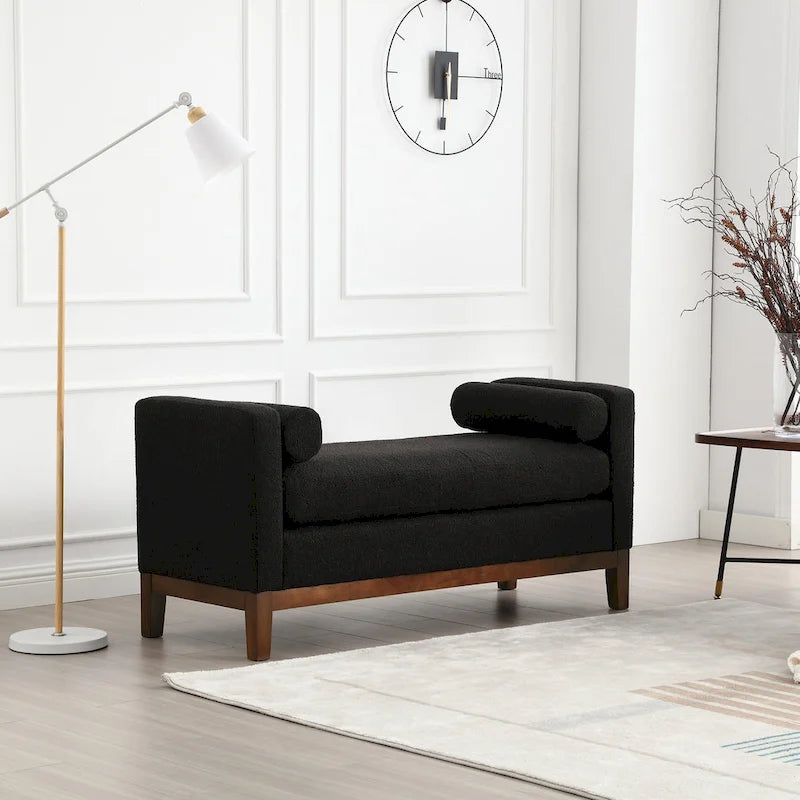 Elegante gepolsterte Bank mit hohen Seiten