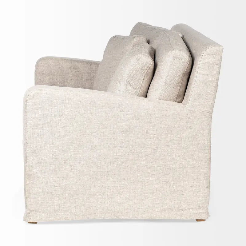 Beiges Zweisitzer-Sofa