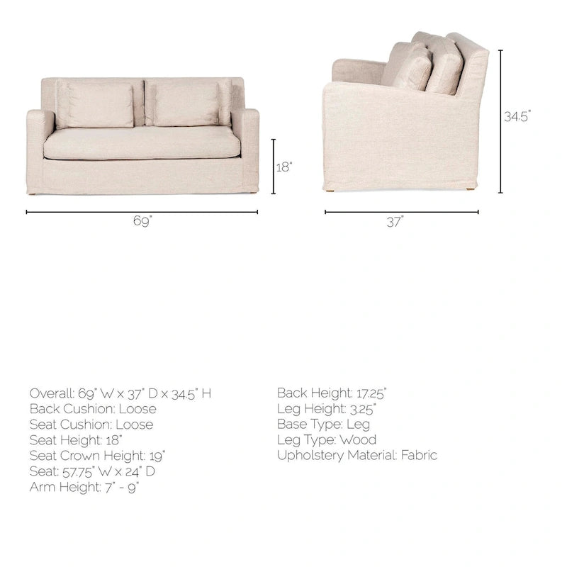 Beiges Zweisitzer-Sofa