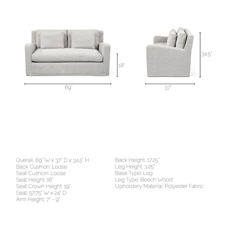 Beiges Zweisitzer-Sofa