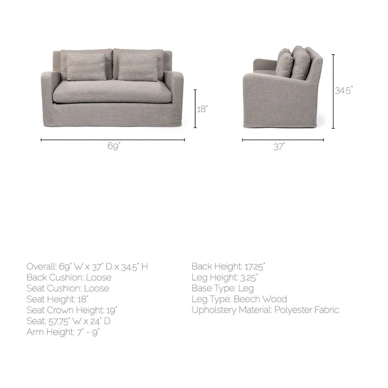 Beiges Zweisitzer-Sofa