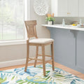 Handwoven Rattan Farmhouse Bar Stool