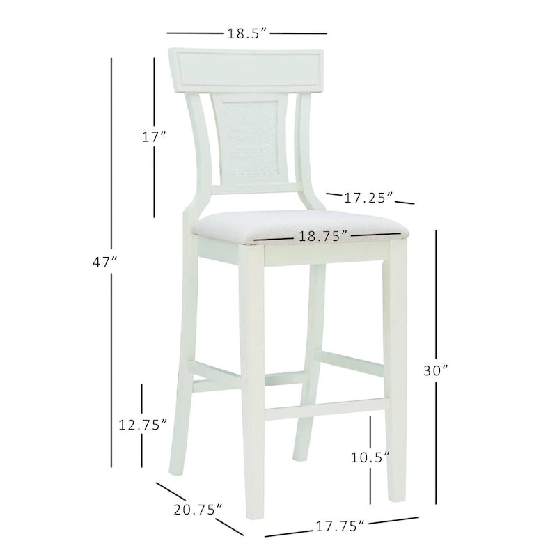 Handwoven Rattan Farmhouse Bar Stool