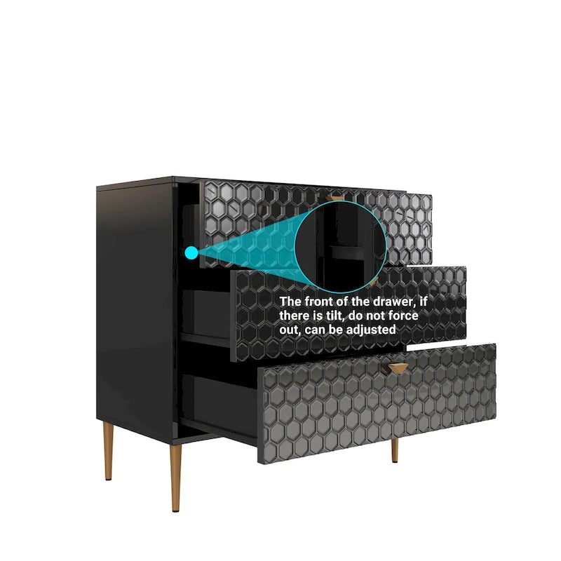 Moderne Holzkommode mit 3 Schubladen