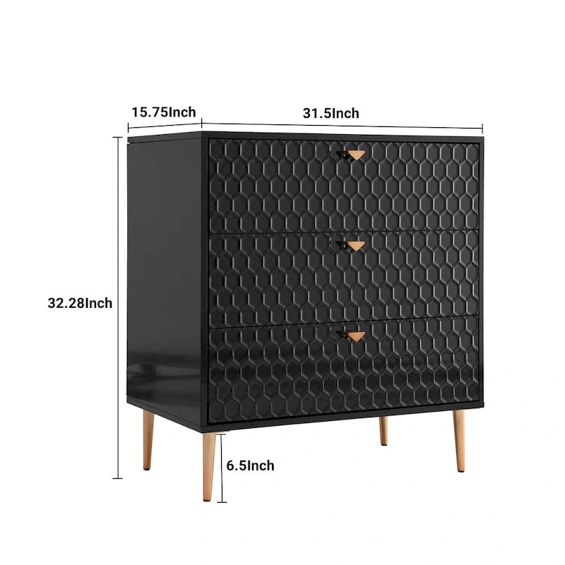 Moderne Holzkommode mit 3 Schubladen