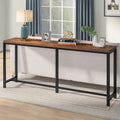 Extra lange consoletafel achter de bank, smalle haltafel