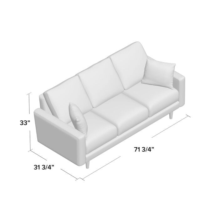 Sofa mit Beinen aus Massivholz