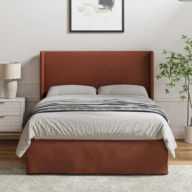 Traditional Washable Slipcover Bed Upholstered Metal