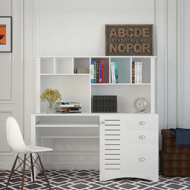 Computerschreibtisch für das Homeoffice mit Aufsatz