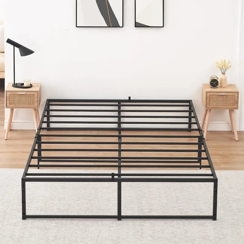 Metalen bedplatformframe met 3-in-1-stalen ondersteuning