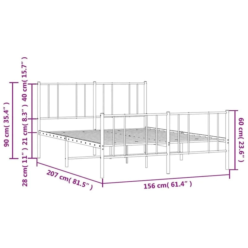 Metalen bedframe met hoofdbord, exclusief matras
