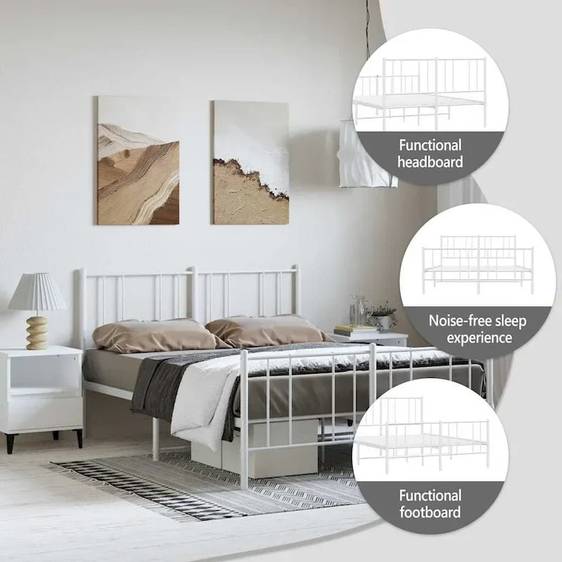 Metalen bedframe met hoofdbord, exclusief matras