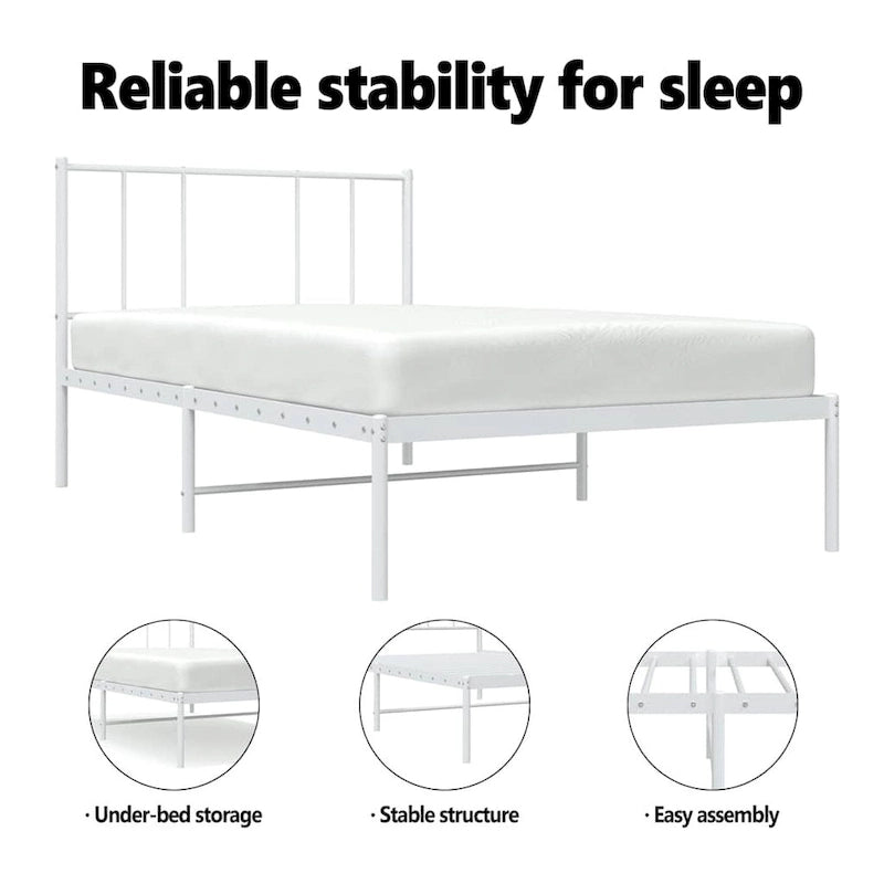 Metalen bedframe met hoofdbord, exclusief matras