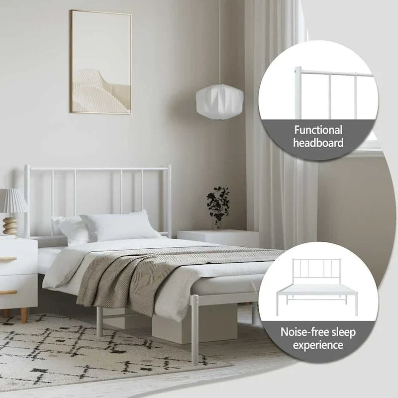 Metalen bedframe met hoofdbord, exclusief matras