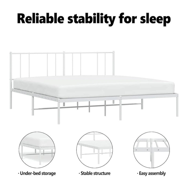 Metalen bedframe met hoofdbord, exclusief matras