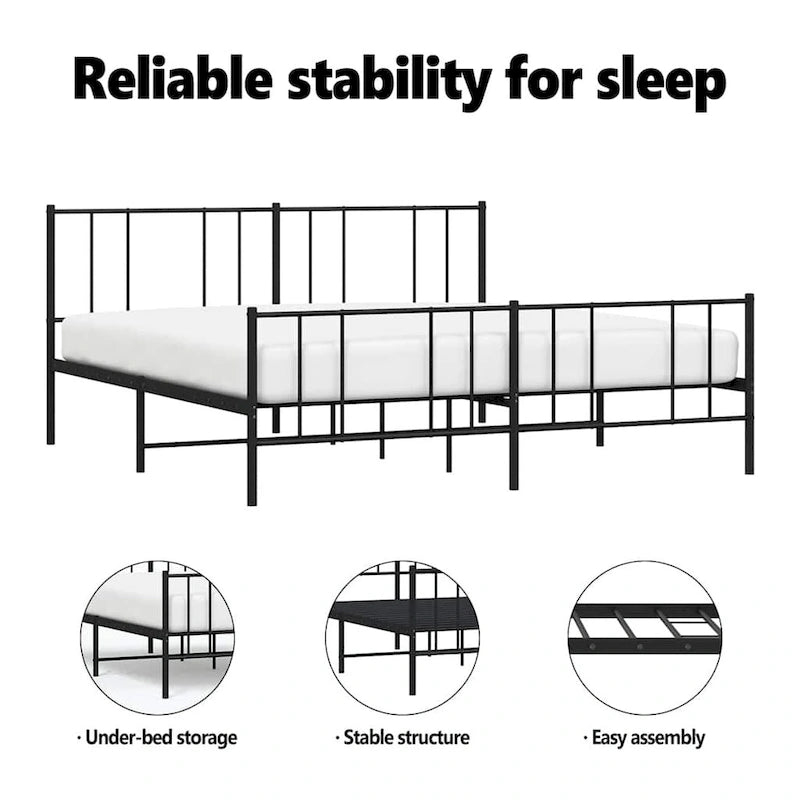 Metalen bedframe met hoofdbord, exclusief matras