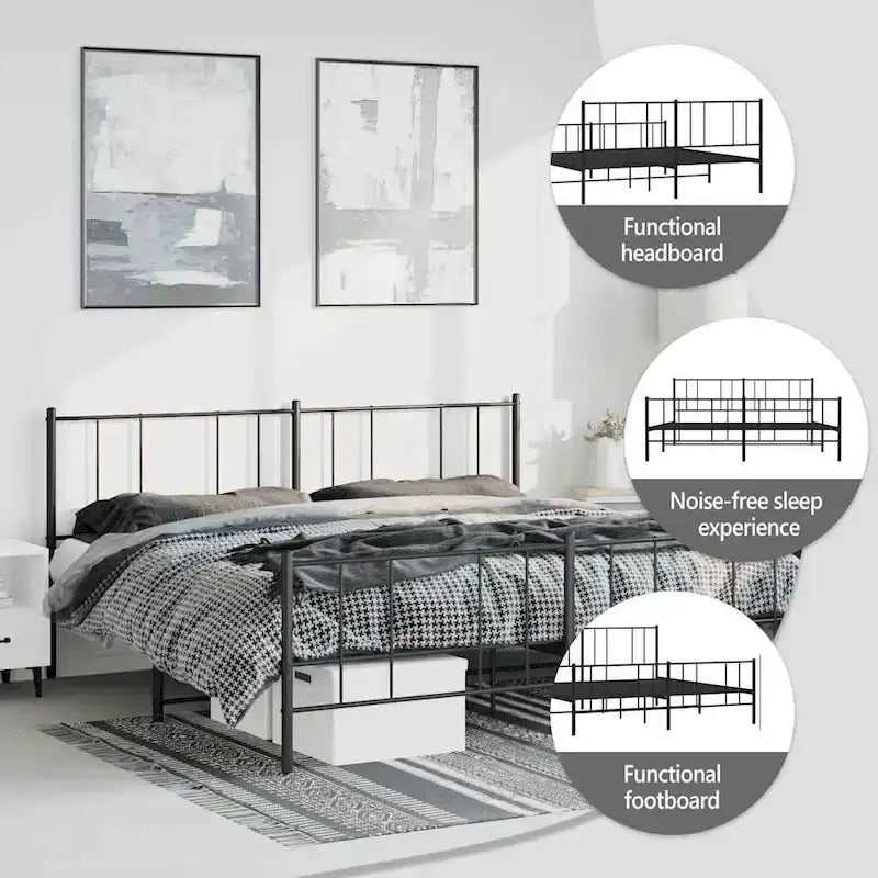 Metalen bedframe met hoofdbord, exclusief matras
