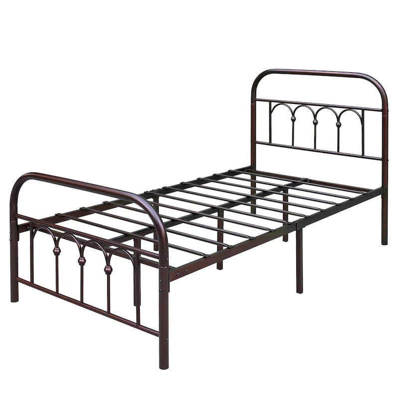 Metalen platformbedframe met hoofd- en voetbord
