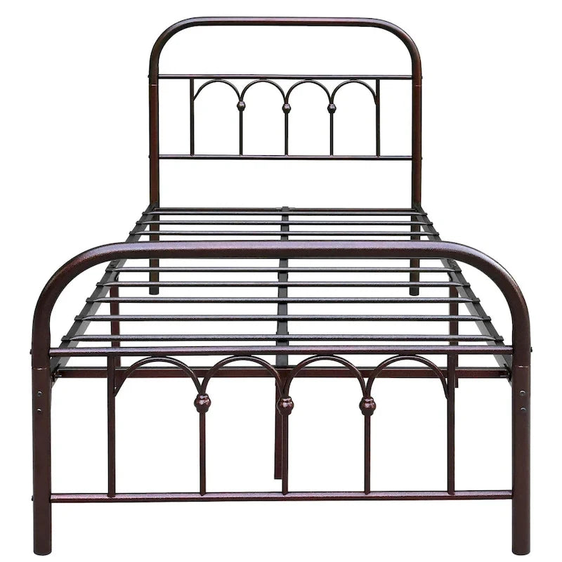 Metalen platformbedframe met hoofd- en voetbord
