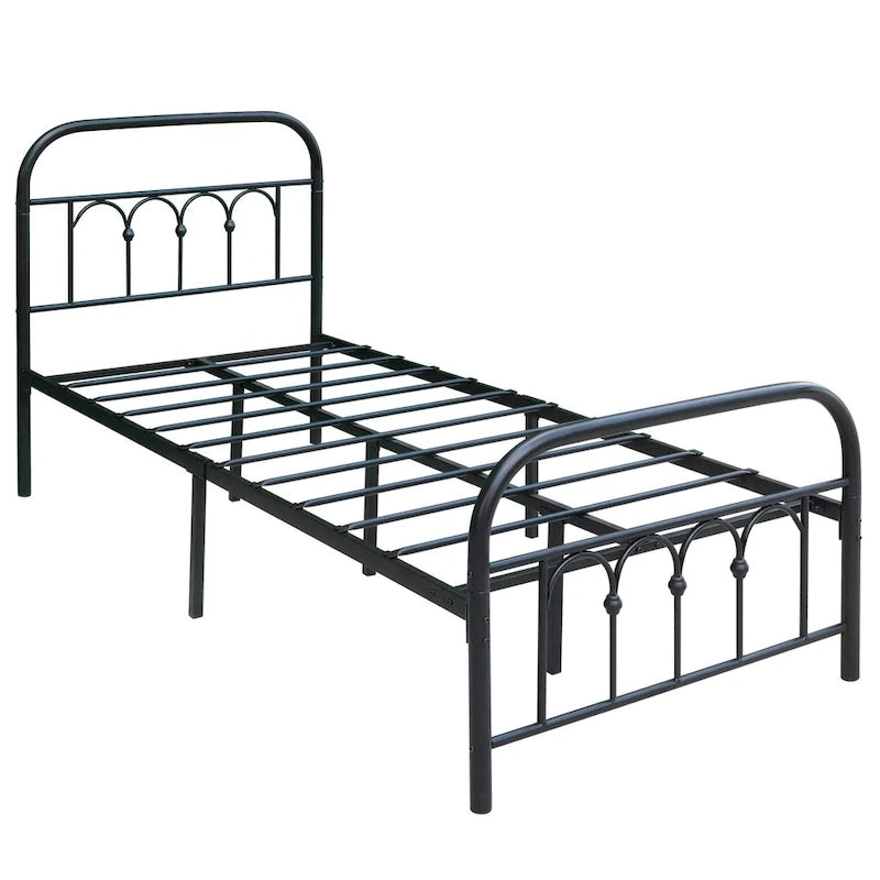 Metalen platformbedframe met hoofd- en voetbord