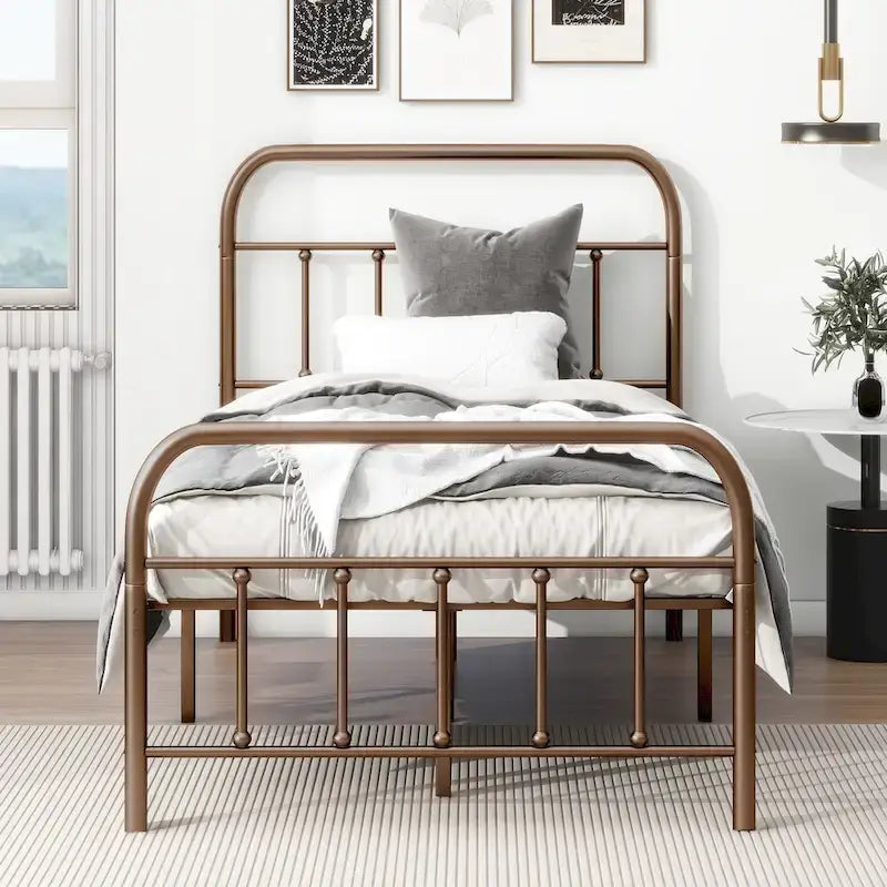 Metalen platformbedframe met hoofd- en voetbord
