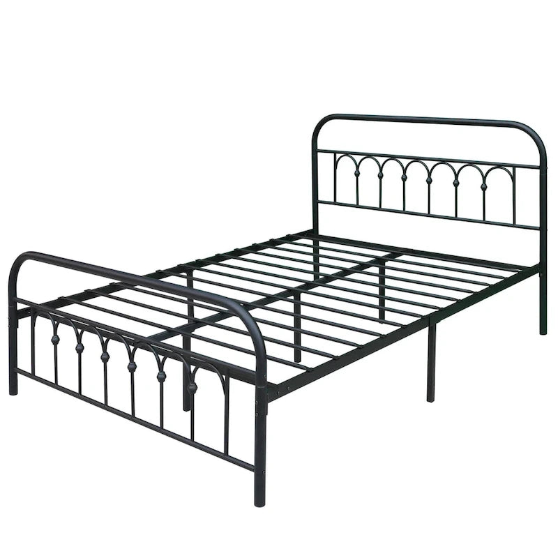 Metalen platformbedframe met hoofd- en voetbord