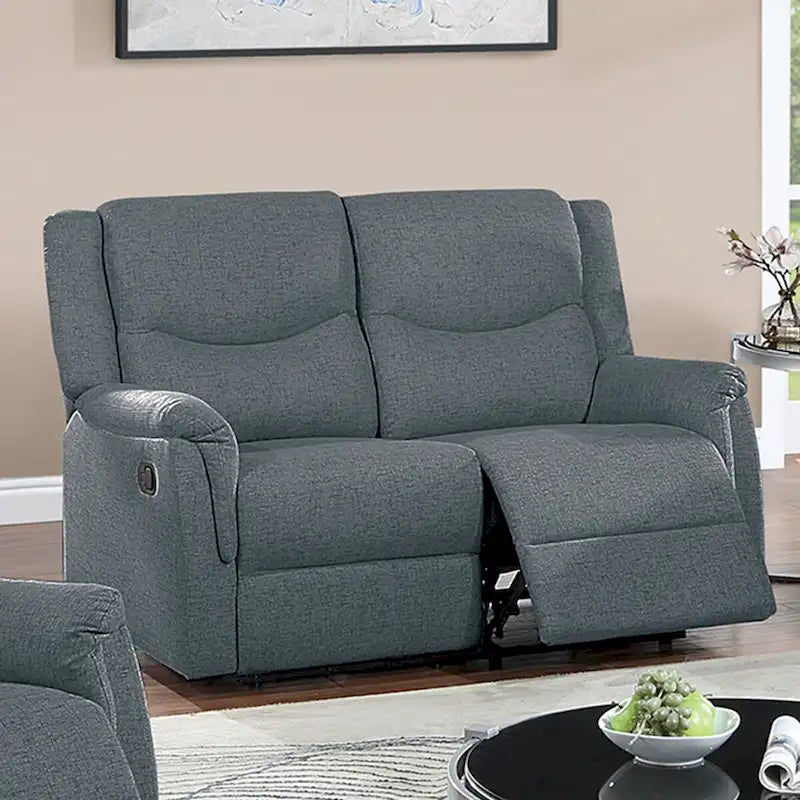 Gepolsterter manueller Relax-Loveseat aus burlapähnlichem Stoff