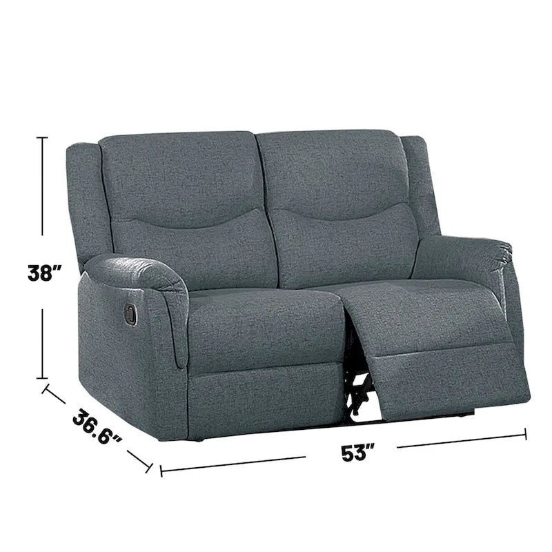 Gepolsterter manueller Relax-Loveseat aus burlapähnlichem Stoff